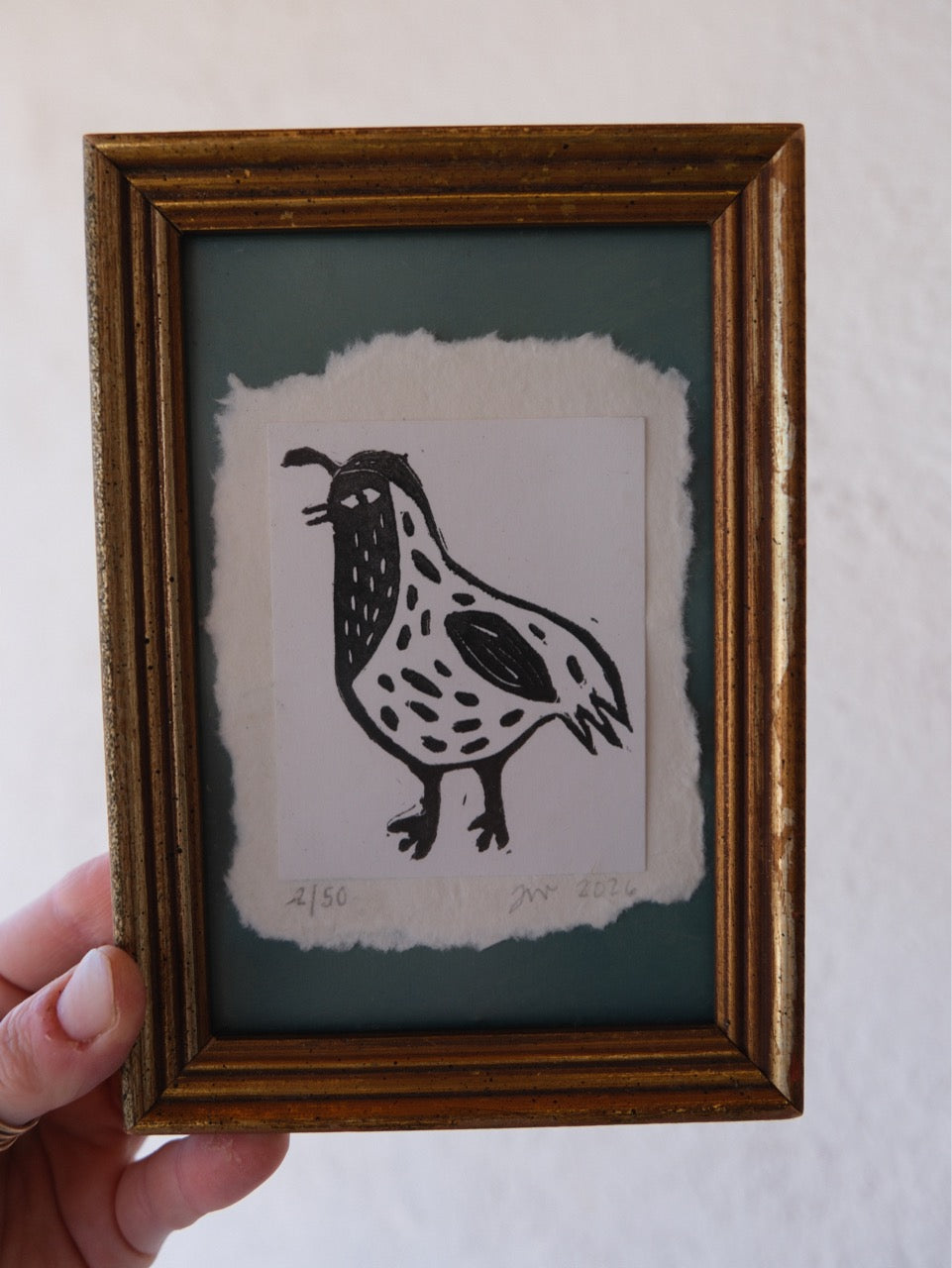 Quail | Limited Edition Framed Lino Print