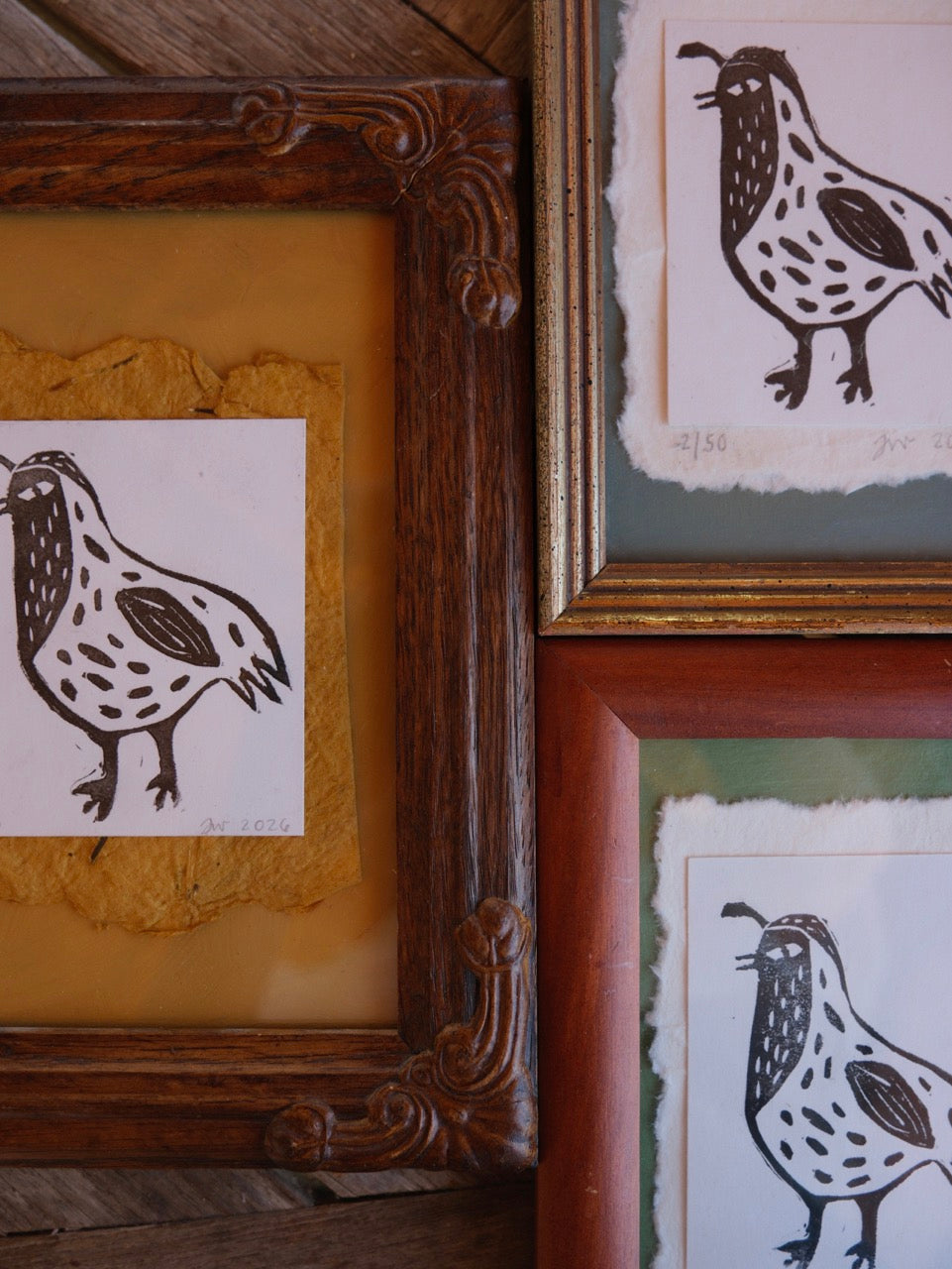 Quail | Limited Edition Framed Lino Print