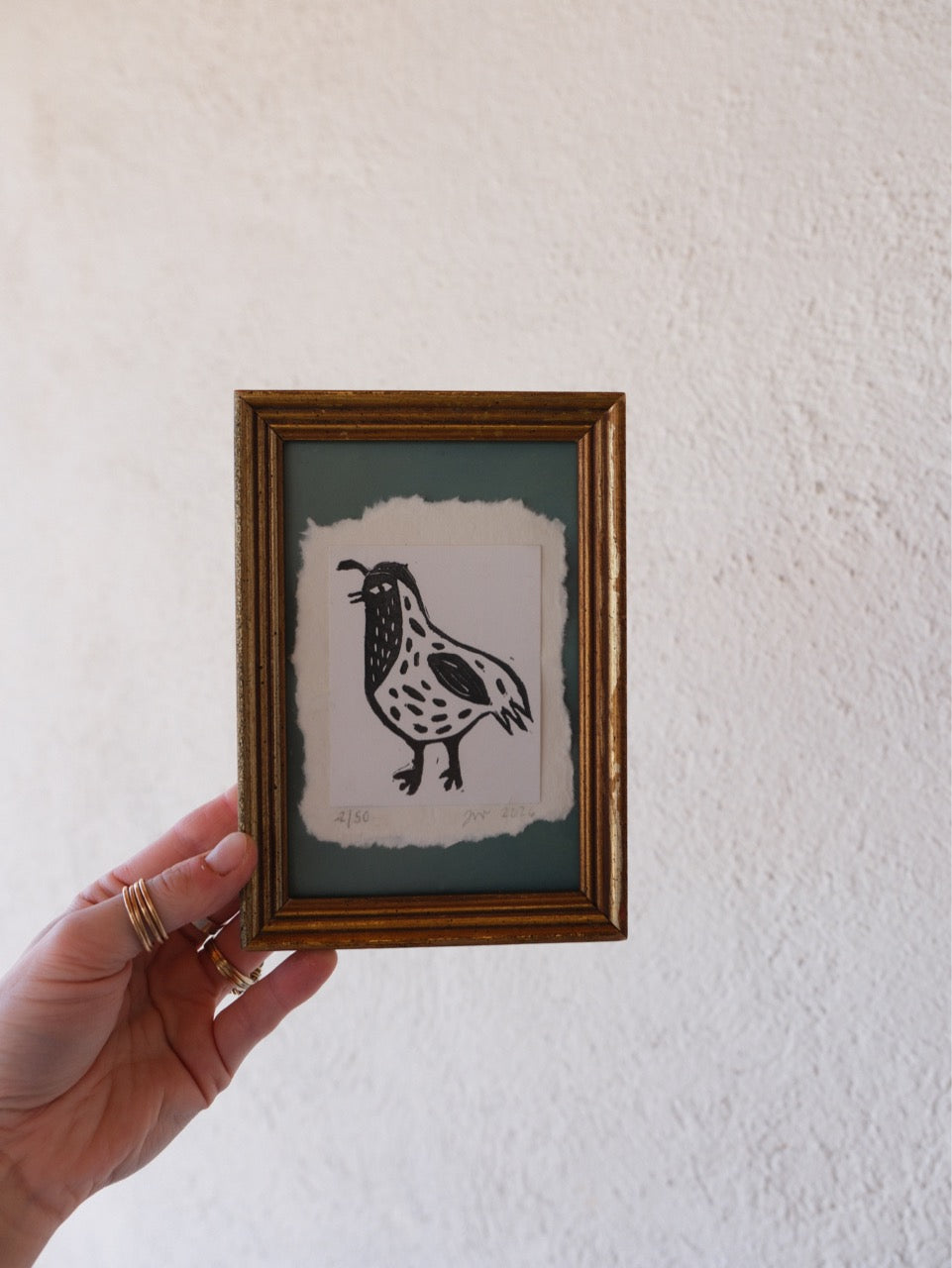 Quail | Limited Edition Framed Lino Print