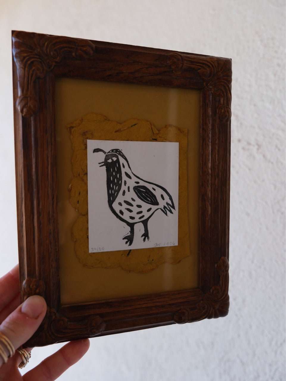 Quail | Limited Edition Framed Lino Print